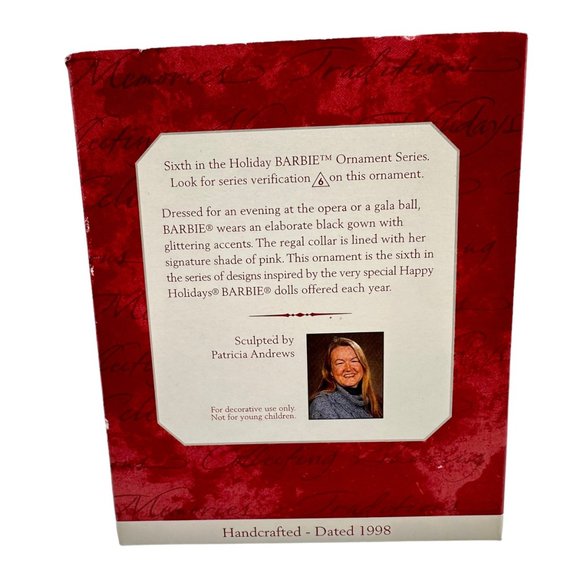 Hallmark Keepsake Ornament Holiday Barbie1998 Collector's Series Vintage Christm - Picture 2 of 11